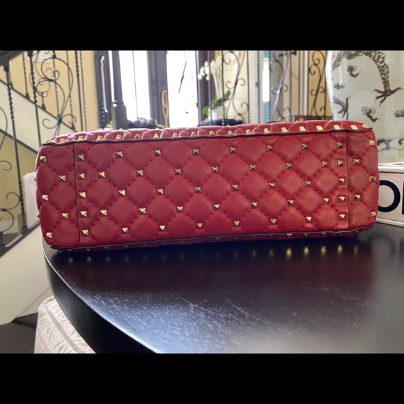 Chain Rockstud Spike Red Cross body bag - Picture 14 of 14